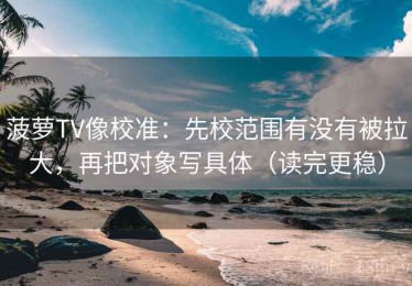 菠萝TV像校准：先校范围有没有被拉大，再把对象写具体（读完更稳）