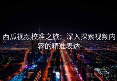 西瓜视频校准之旅：深入探索视频内容的精准表达