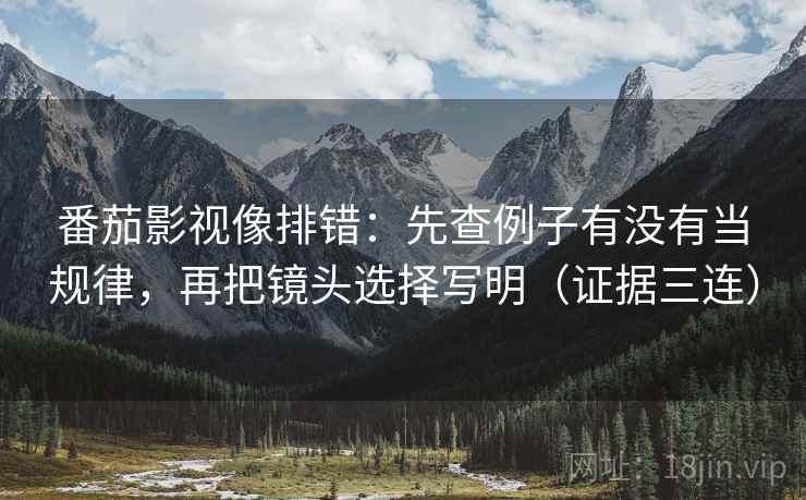番茄影视像排错:先查例子有没有当规律,再把镜头选择写明(证据三连) 番茄影视像排错:先查例子有没有当规律,再把镜头选择写明(证据三连)